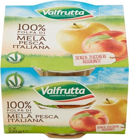 Produktbild Valfrutta Apfel-Pfirsich Mousse 2x100gr. (200 g)