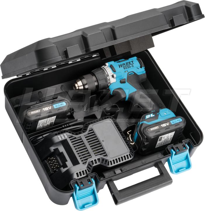 Actual product image HAZET Cordless drill set ∙ 18 V ∙ 2 Ah ∙ 4 pieces 9230-2/4 ∙ Number of tools: 4 (Rechargeable battery operated)