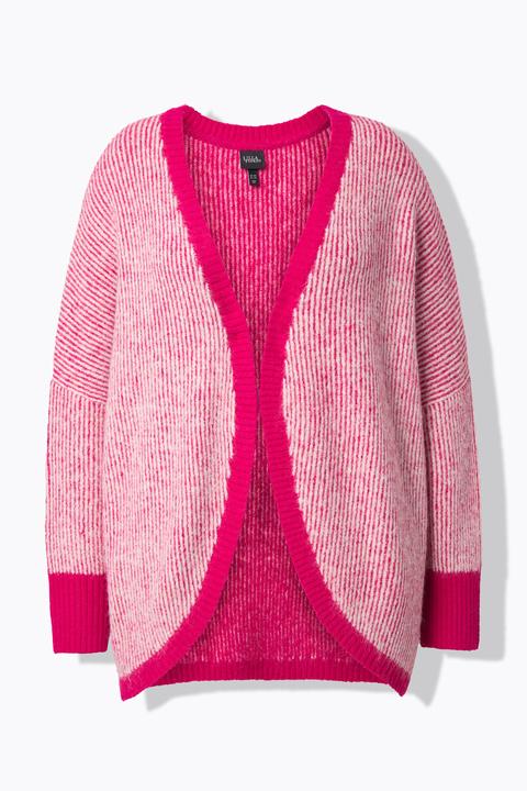 Produktbild Ulla Popken Strickjacke, Egg-Shape, offene Form, Langarm, recycelt (60)