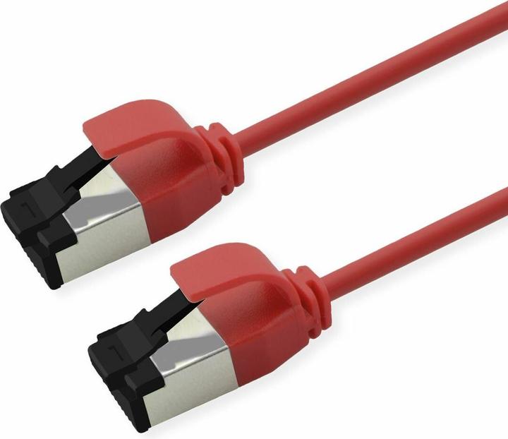 Produktbild Roline U/FTP P-Kabel Kat 8.1, rot, 3.0m PoE, Slim (U/FTP, CAT8.1, 3 m)