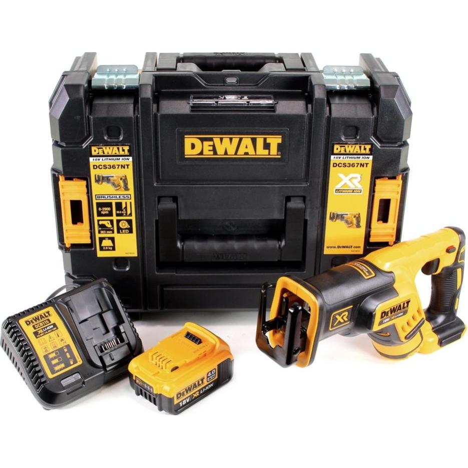 Thumbnail - DeWalt, Säbelsäge, DCS 367 M1 Akku Reciprosäge Säbelsäge 18V Brushless + 1x Akku 4,0Ah + Ladegerät + TSTAK