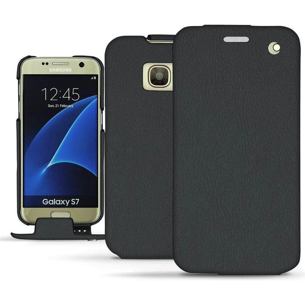 Noreve Lederschutzhülle vertikal (Samsung Galaxy S7), Smartphone Hülle, Blau