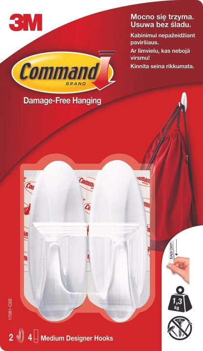 3M Wiederverwendbare haken, wasserdicht, weiss