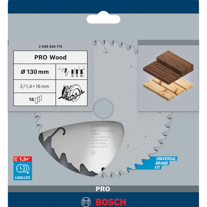 Actual product image Bosch Professional Zubehör PRO Wood circular saw blade, 130 x 2 x 16 mm