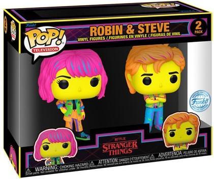 Produktbild Funko Pop Blacklight Stranger Things Robin und Steve 2-Pack Limitierte Auflage