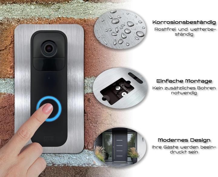 Produktbild Baron Design Edelstahl Blende für Blink Doorbell