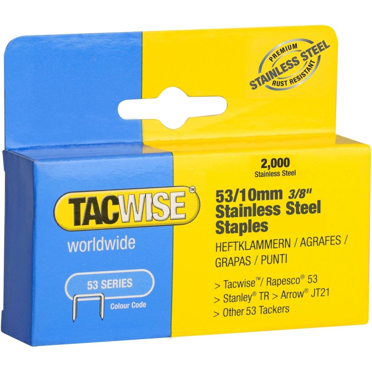 Tacwise, Büroklammer, Heftklammern 53/10 mm, Edelstahl, 2.000 Stck (1 x)