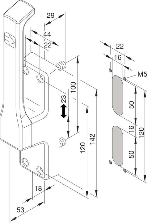 Actual product image Fuhr Espagnolette bolt