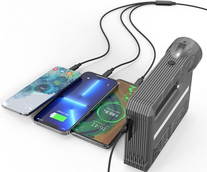 Actual product image Choetech jump starter with compressor, powerbank 8000mAh, LED flashlight black (TC0017) (600 A, 8000 mAh)