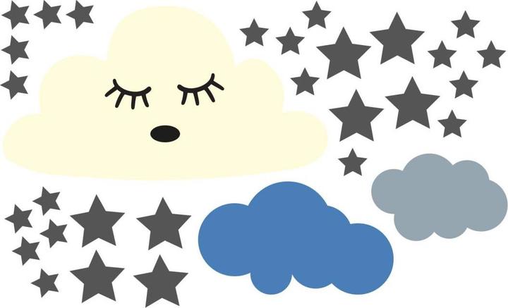 Produktbild Trenddeko Wolke schlummernd & Sterne (40 x 25 cm)