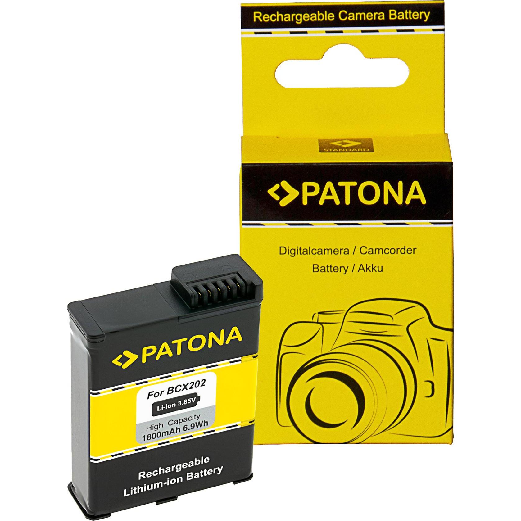 Patona Batteria DJI Osmo Action 4 BCX202 (Batteria della fotocamera), Alimentatore fotocamera, Nero