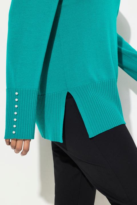 Immagine prodotto Ulla Popken Pullover, Woll-Seidenmischung, Stehkragen, Zierperlen (46, 48)