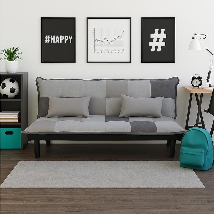 Produktbild HTI-Living Couch Karo mit Schlaffunktion Grau