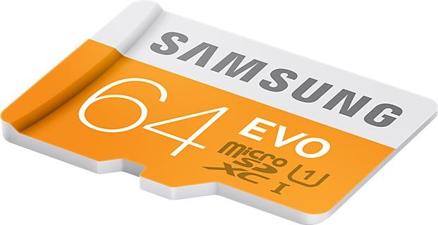 Produktbild Samsung EVO microSDXC mit Adapter (64 GB, microSDXC, U1, UHS-I)