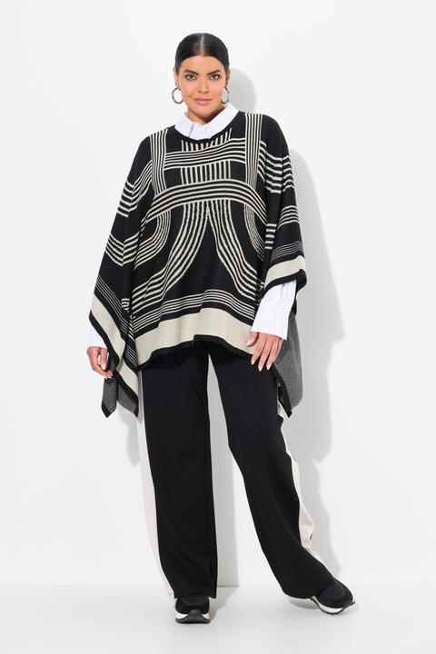 Produktbild Ulla Popken Strickponcho, Oversized, Rundhals, Baumwollmix (50, 52, 54, 56)