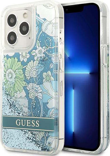 Produktbild Guess GUHCP13LLFLSN iPhone 13 Pro / 13 6,1" zielony/green hardcase Flower Liquid Glitter (Apple iPhone 13 Pro)