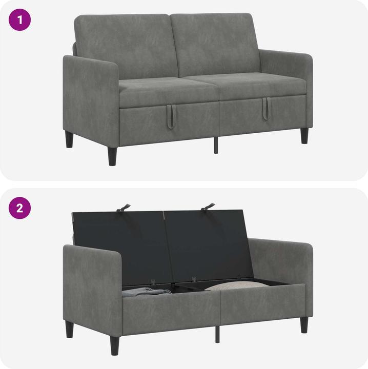 Produktbild vidaXL Sofa mit Stauraum (2-Sitzer)