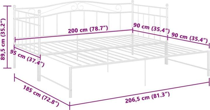 Produktbild vidaXL Schlafsofa-Gestell (90 x 200 cm)