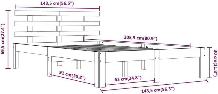 Immagine prodotto vidaXL Bettrahmen (140 x 200 cm)