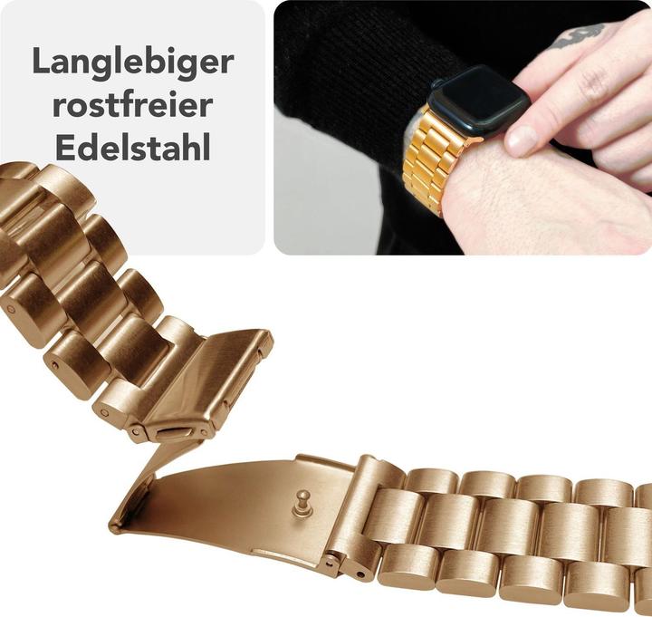 Produktbild Nalia Mova Edelstahl-Armband für Apple Watch, Metallarmband gebürstet - Stabil, Rostfrei & Matt (Edelstahl)