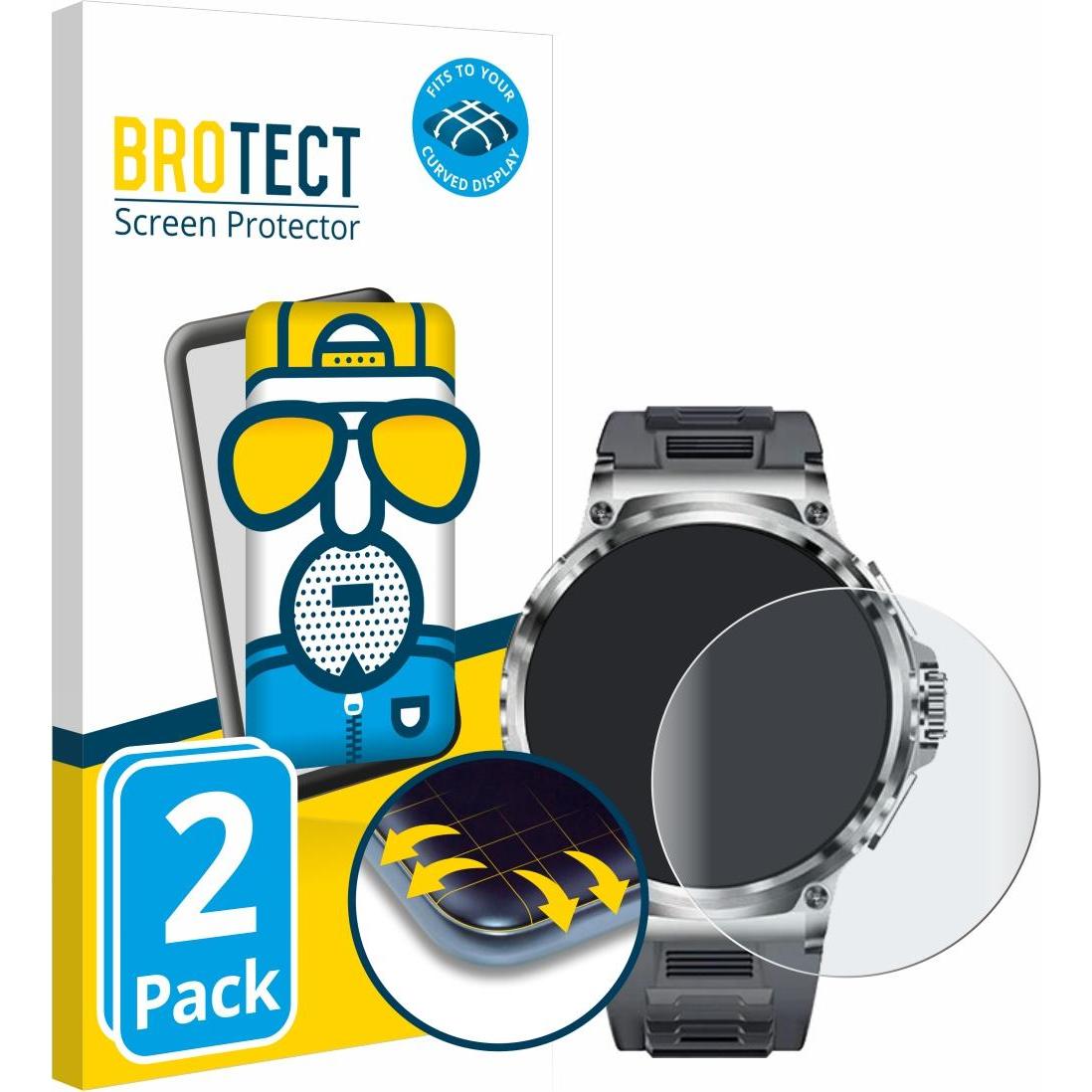 BROTECT Fullscreen Schutzfolie Displayschutz Folie Matt Entspiegelungsfolie, Smartwatch Schutzfolie, Grau