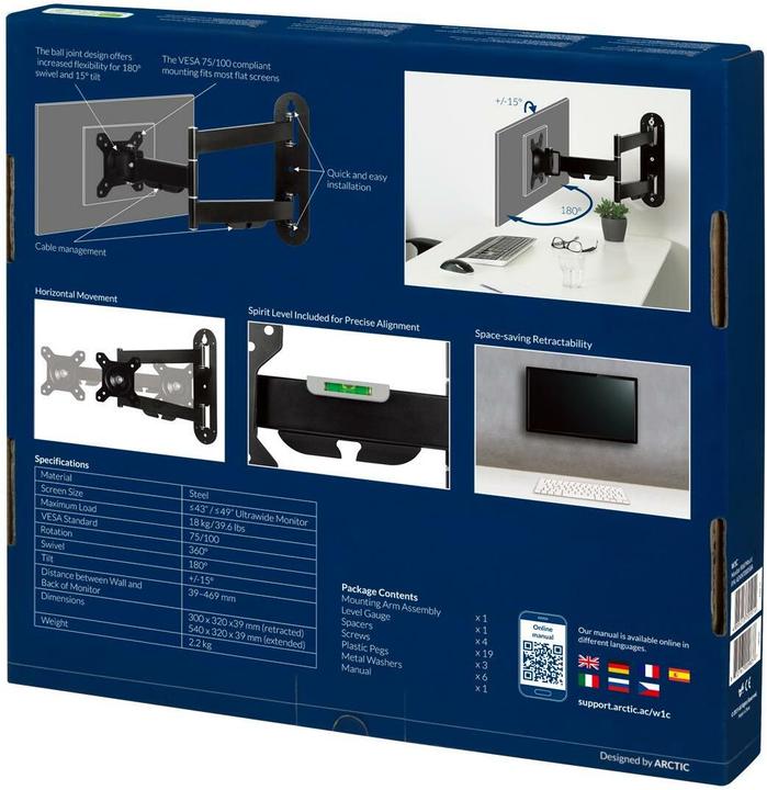 Actual product image Arctic W1C (Wall, 49", 18 kg)