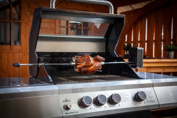 Produktbild Grillfürst Universal Drehspiess / Rotisserie Set aus Edelstahl mit Motor