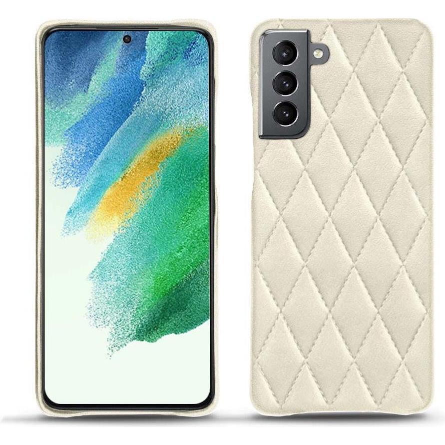 Noreve Lederschutzhülle Samsung Galaxy S21 FE (Samsung Galaxy S21 FE), Smartphone Hülle, Weiss