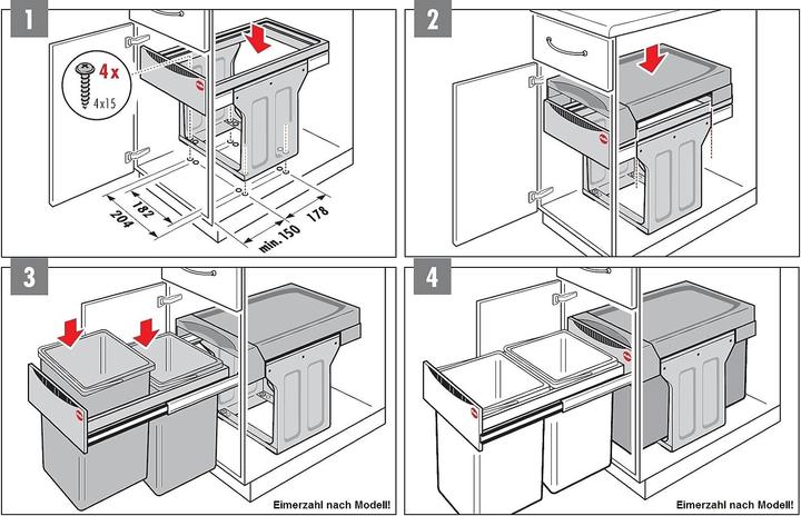 Actual product image Hailo 3666111 Waste bin (31 l)