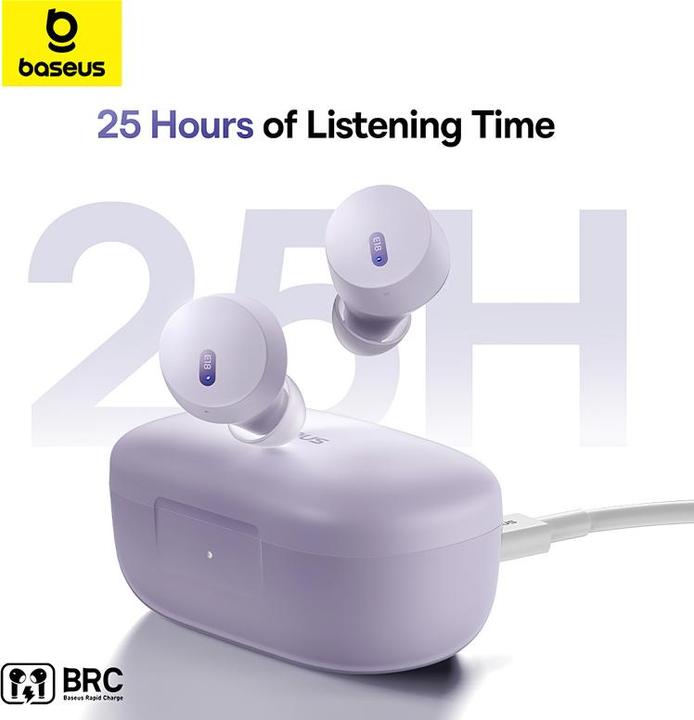 Immagine prodotto Baseus Cuffie Bowie E18 wireless TWS ENC IPX4 - viola (25 h, Senza fili)
