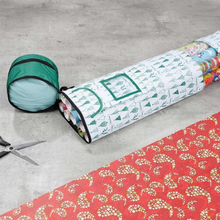 Produktbild Novaliv 3x Aufbewahrung Ordnungssystem Geschenkpapier Organizer grün Geschenkpapierrollen