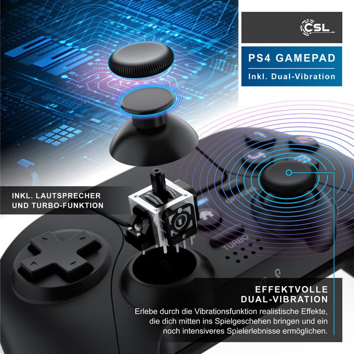 Produktbild CSL Nintendo Switch Gamepad, Wireless Bluetooth Controller, HD Rumble, Turbo Button, Akku, USB Typ C (Switch)