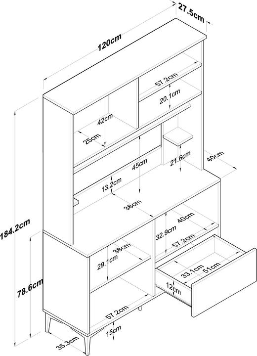 Produktbild Skye Decor Jelcraft Cabinet with Additional Storage (120 x 40 x 184.20 cm)
