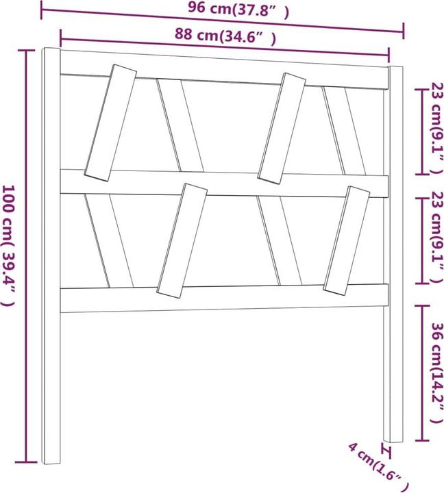Image du produit vidaXL Kopfteil (8.50 x 8.50 x 100 cm)