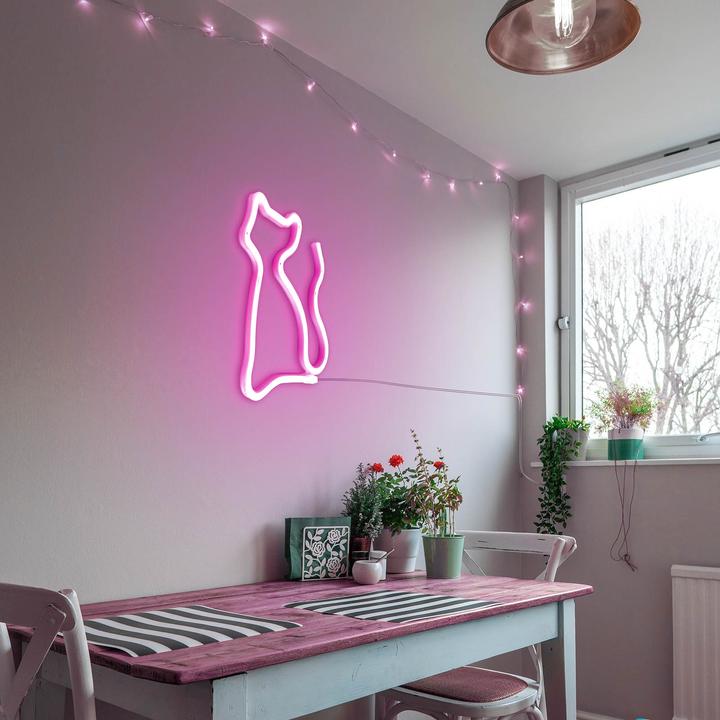 Produktbild Avizar LED-Neonlicht, Katzendesign, Licht mit USB-Anschluss – Rosa