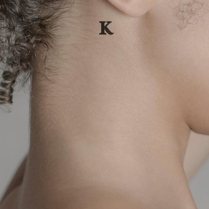 Actual product image minink Temporary tattoo - Capital letter: K