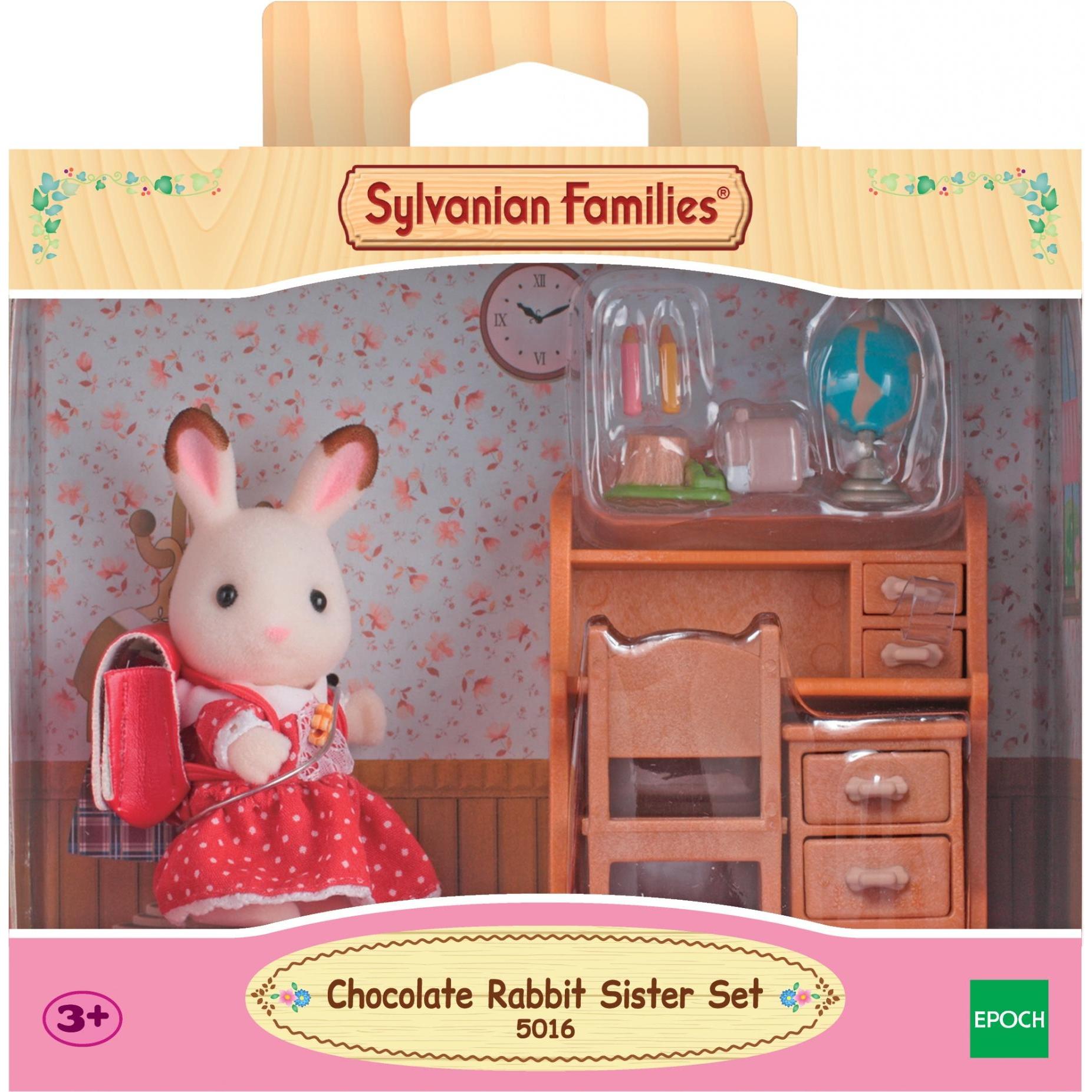Sylvanian Families Chocolate Rabbit Sister Desk