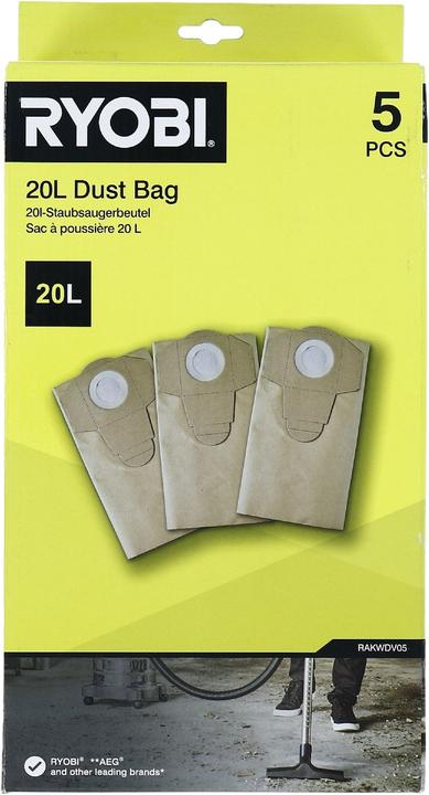 Image du produit Ryobi Sac de nettoyage à vide (RAKWDV05, 5132005142) (5x)