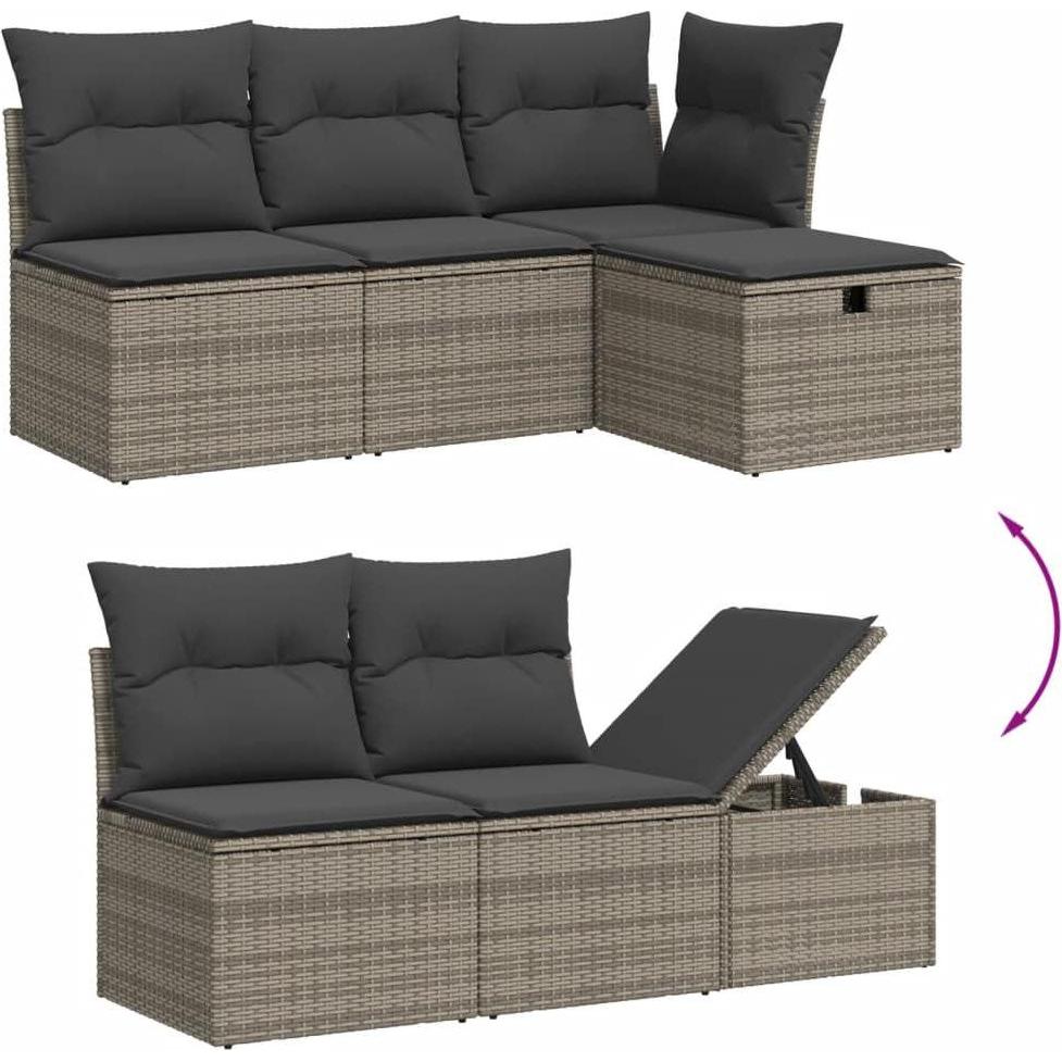 Thumbnail - VidaXL, Gartenlounge, 10-tlg. Garten-Lounge-Set mit Kissen