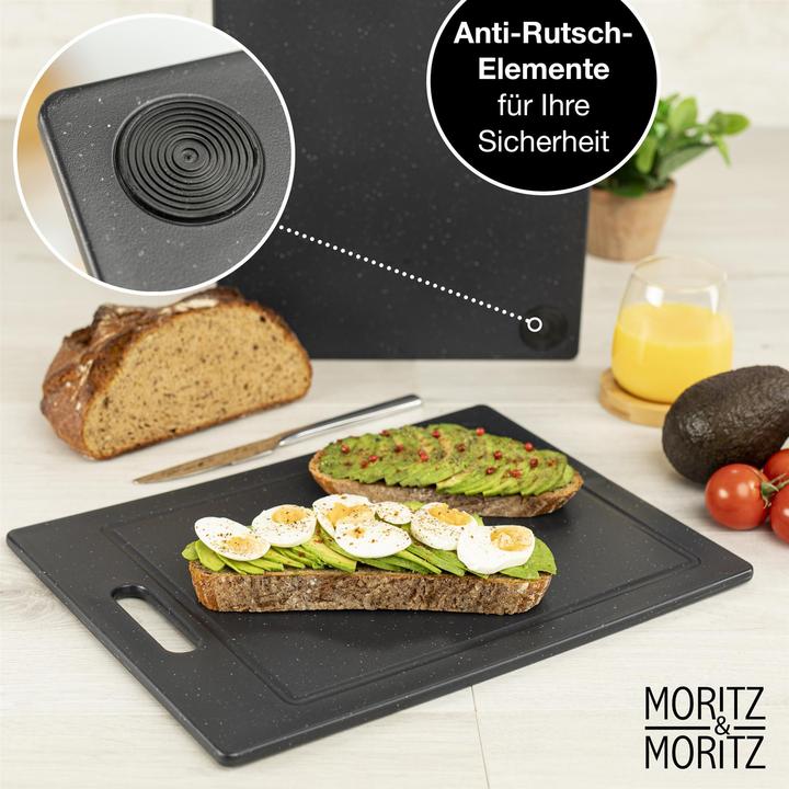 Image du produit Moritz & Moritz 4x planche en plastique aspect granit noir grande