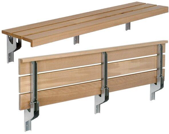 Makk Sitzbank-Klappkonsolen für Schulen, Sporthallen, usw. (aufklappbar / ohne Schuhrostauflage)