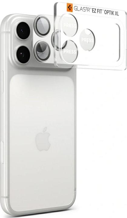 Actual product image Spigen Optik Pro XL EZ Fit iPhone 17 Pro Lens Protector Silver (2 pcs., Apple iPhone 17 Pro)