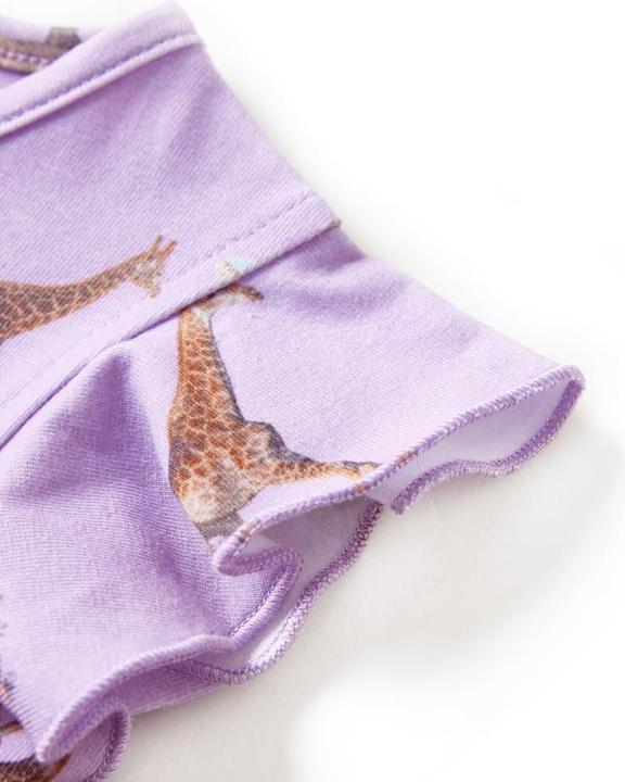 Immagine prodotto vidaXL Abito da bambino con maniche a balze e cintura in vita viola (116)