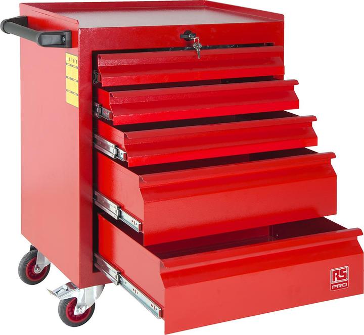 Image du produit RS PRO Armoire à outils extra-rouste 5 tiroirs (73 cm, 53 cm)