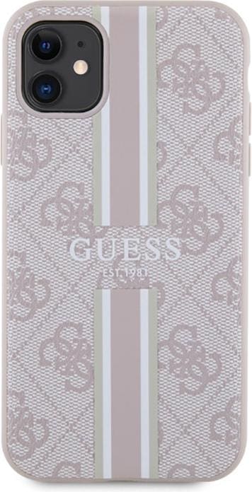 Actual product image Guess GUHMN61P4RPSP iPhone 11 / Xr różowy/pink hardcase 4G Printed Stripes MagSafe (Apple iPhone 11)