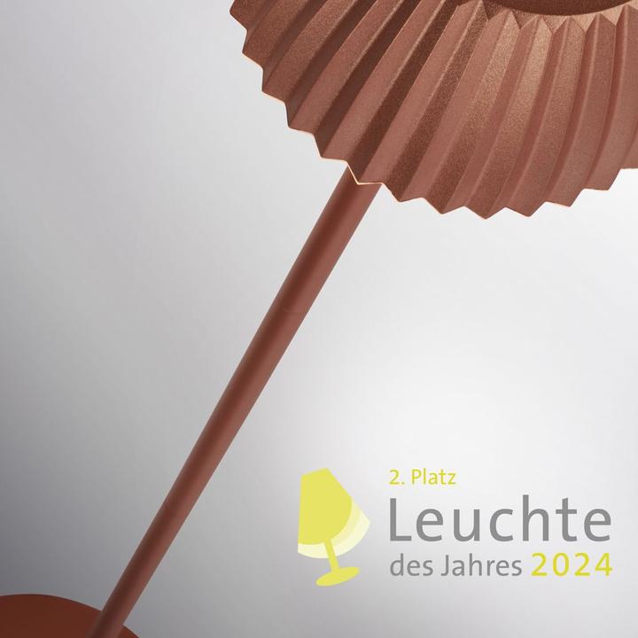 Actual product image Briloner Brilo unplugged RIFFLE Akku LED Stehleuchte mit Lichtkante - Kupfer (400 lm)