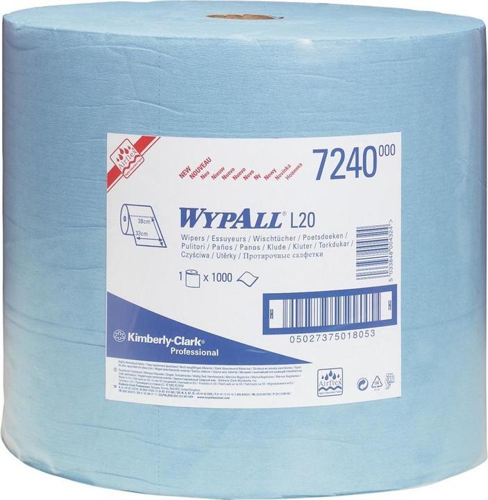 Actual product image Kimberly-Clark Wipe Wypall® L10 EXTRA+ 7240 L380xW330approx. mm blue 1-ply (1000 x)