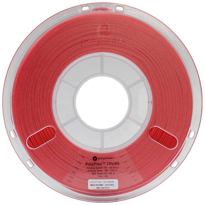 Produktbild Polymaker PD01003 PolyFlex TPU-95A Filament TPU flexibel 1.75 mm 750 g Rot 1 St (TPU, 1.75 mm, 750 g, Rot)