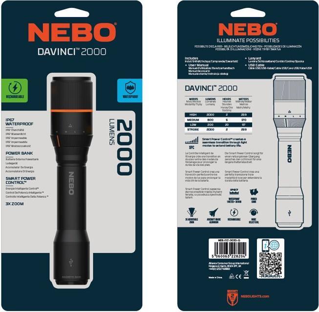 Actual product image Nebo DAVINCI 2000 (18.42 cm, 2000 lm)