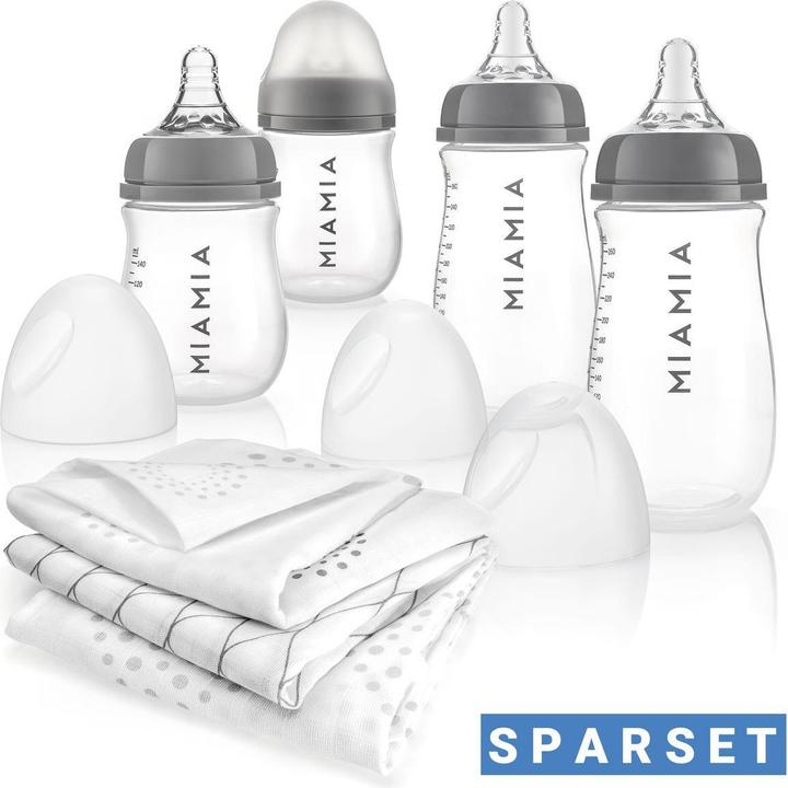 Produktbild MiaMia 7-tlg. PP-Flaschen-Set mit Silikon-Trinksauger (140 ml)